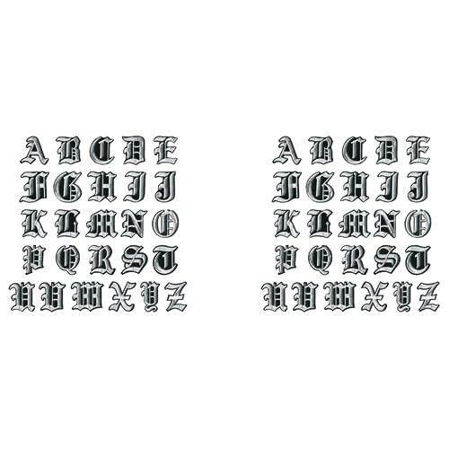 52 x englische Alphabet-Buchstaben, gemischt, bestickt, zum Aufnähen oder Aufbügeln für Kleidung von Beelooom