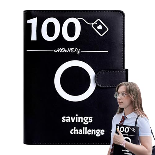 100 Spar Challenge Ordner | Budget Ordner Mit Geldumschlägen | Geld Budget Ringbuch | Geldsparbuch Aus PU Leder | 100 Tage Geldsparende Geldbörse Für Budgetierung Und Planung von Befeixue