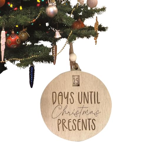 Befeixue Countdown-Weihnachtsbaumschmuck, verschiebbarer Countdown bis Weihnachten-Ornament | Verschiebbarer Weihnachtskalender aus Holz 25 Tage,Hübscher Bären-Weihnachtsbaumschmuck für Teenager und von Befeixue