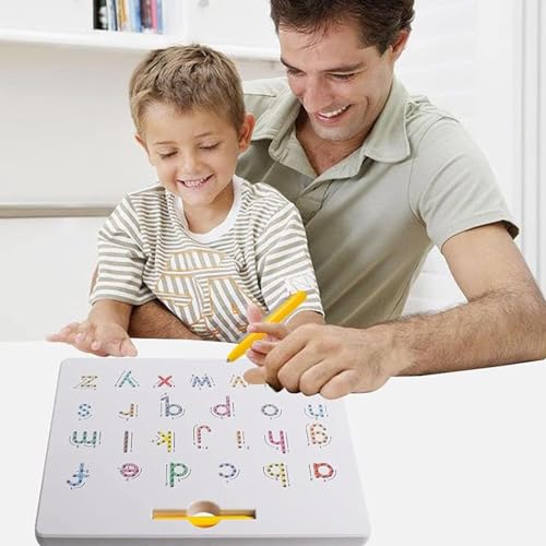 Befeixue Doppelseitige magnetische Buchstabentafel, magnetisches Alphabet-Zeichenbrett | Doppelseitige magnetische Alphabet-Edition 2-in-1 - Magnetperlen-Tablet-Pad, doppelseitiges von Befeixue