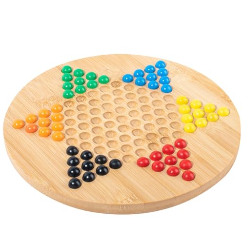 Befeixue Holz-Dame-Brettspiel, chinesische Checkers-Glasperlen | Sechseckiges Glasperlen-Dame-Spiel | Brettspielset „Chinesische Dame“ aus Holz für Kinder ab 3 Jahren von Befeixue