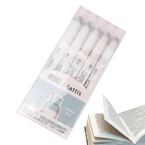 Befeixue Marker und Textmarker,Farbige Textmarker | 5X zweizeilige dünne Textmarker - Ästhetische Marker, High-Lighter für die Schule, Farb-Highlighter-Set zum Hervorheben und Notieren von Befeixue