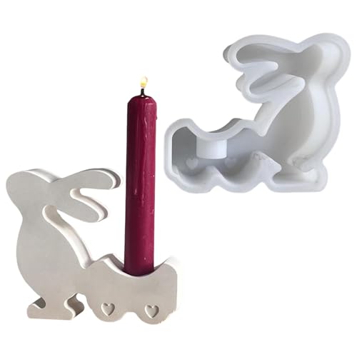 Hasen Kerzenhalterform | Osterhasen Silikonform | Harz Epoxidharz Hasen Kerzenständer Formen | Silikon Hasenformen | Hasen Harzgussformen | Silikonform Für Ostern Desktop Dekoration von Befeixue