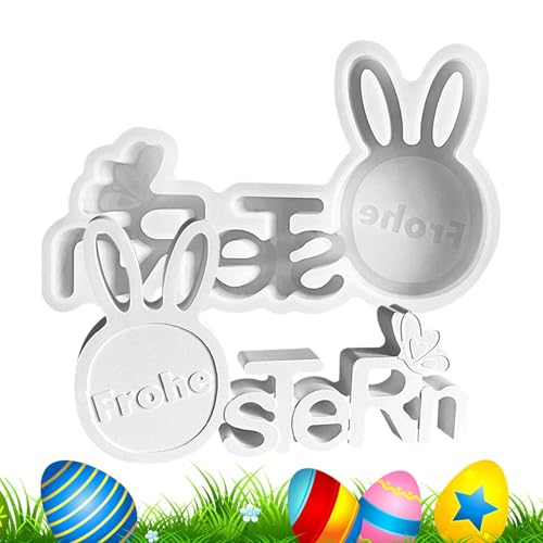 Ostern Hase Silikonform | Silikonformen Gießformen Ostern | Ostern Gipsformen Zum Gießen | Hase Silikon Giessform | Silikon Buchstabenformen Für Ostern Heimdekoration von Befeixue