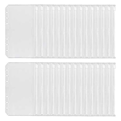 Begchy 30 StüCk A6 6-Loch Binder Wasserdichte PVC Geld Budget UmschläGe ReißVerschluss Binder für A6 Notizbuch Binder von Begchy