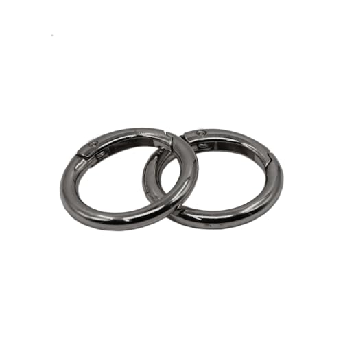 Begino 2 x Feder-O-Ring-Clip für Geldbörsenriemen, 2,5 cm, runder Schnapp-Clip (Silber) von Begino