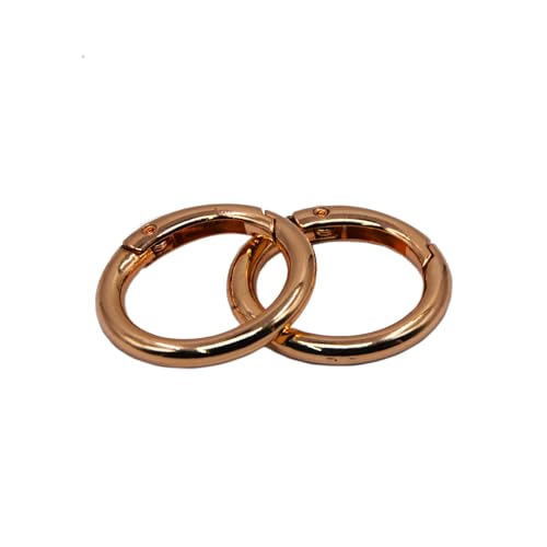 Begino Feder-O-Ring-Clip für Geldbörsenriemen, 2,5 cm, rund, Schnapp-Clip, Schlüsselringe (Gold), 2 Stück von Begino