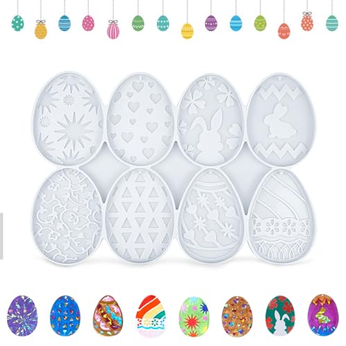 Silikonformen Gießformen Ostern, Ostern Silikonformen Ostereier, Epoxidharz Formen Hasenei, Kaninchen DIY Silikon Gießform Ostereier für Schlüsselanhänger Anhänger Gießen Basteln Osterdeko von Beibeijia