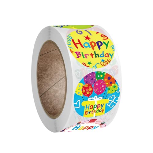 500 Stück Rolle Alles Gute zum Geburtstag Stickers Etiketten Aufkleber, für Geschenk Party Umschlag Dekoration DIY-Geschenk von Beichi