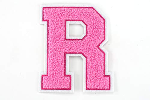 Frottee Buchstabe A-Z | Rosa, Pink, Weiß | 9,5 cm hoch | Varsity Letter R von Beichi