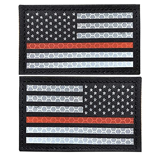 2 Stück Amerika-Flaggenaufnäher, Moral, bestickt, Schlaufenhaken, taktische USA-IR-Infrarot-Militär-Applikation, zum Aufnähen auf Emblem, Abzeichen, Schulterarmband für Kleidung, Taschen, Rucksack von Beifeitu