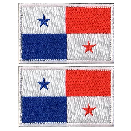 Panama-Flagge, bestickte Flicken, Verschluss, taktische Militär-Applikation, zum Aufnähen auf Emblem, Abzeichen, Geschirre, Schulterschlaufe, Haken, Armband, DIY Patch (Panama) von Beifeitu