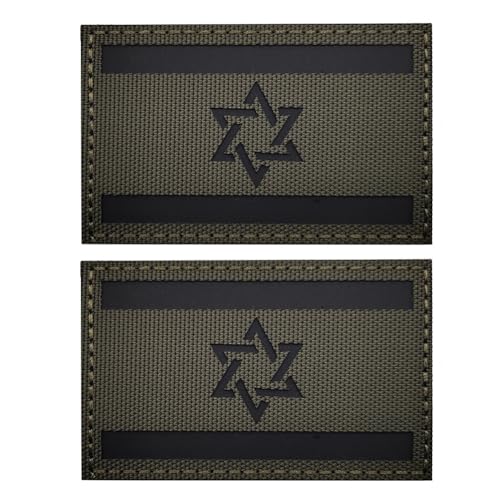 2 stücke Israel Flagge Reflektierende Patch Taktische Militär IR Moral Armband Patches Loop Haken Nähen auf Abzeichen Applique Schulter Verschluss Rückseite für Kleidung Rucksack Jacken Mantel Weste von Beifeitu