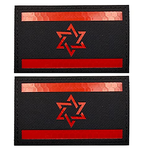 2 stücke Israel Flagge Reflektierende Patch Taktische Militär IR Moral Armband Patches Loop Haken Nähen auf Abzeichen Applique Schulter Verschluss Rückseite für Kleidung Rucksack Jacken Mantel Weste von Beifeitu