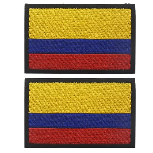 Aufnäher mit Columbia-Flagge, bestickt, mit Verschluss, taktische Militärapplikation, zum Aufnähen auf Emblem, Abzeichen, Geschirre, Schulterschlaufe, Haken, Armband, DIY Patch (Columbia) von Beifeitu