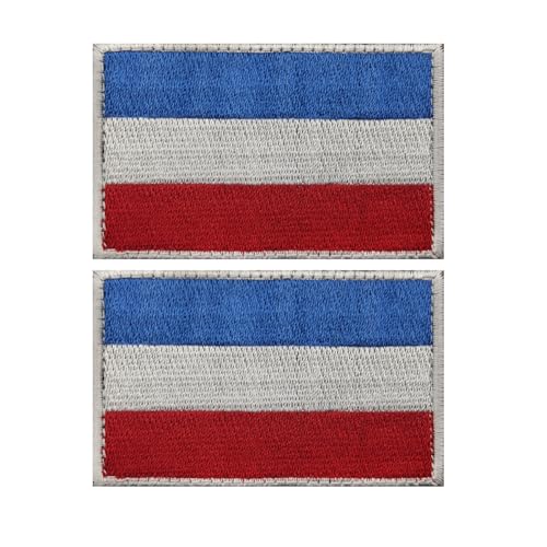 Aufnäher mit Luxemburg-Flagge, bestickt, Schlaufenhaken, taktische Militär-Applikation, zum Aufnähen, Emblem, Abzeichen, Schulterarmband für Kleidung, Taschen, Rucksack, 2 Stück von Beifeitu