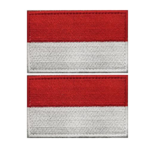 Aufnäher mit Polen-Flagge, bestickt, Schlaufenhaken, taktische Militär-Applikation, zum Aufnähen auf Emblem, Abzeichen, Schulterarmband für Kleidung, Taschen, Rucksack, 2 Stück von Beifeitu