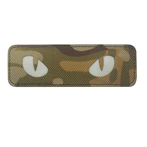 Cat Eyes Reflective Patch Tactical Military Moral Glow in Dark Embroidered Patches Combat Badges Applikationen Fasteners Shoulder Backing for Hats Caps Taschen Jackets Backpack (CP) von Beifeitu