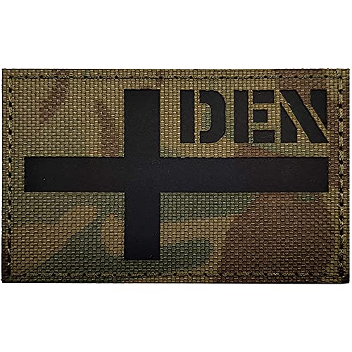 Dänemark Flagge Reflektierender Patch DIY Taktische Militär Moral IR Infrarot Weste Patches Badages Emblem Applique Fastener Backing Sew on for Clothing Backpack Armband Hüte Jacken Geschenk von Beifeitu