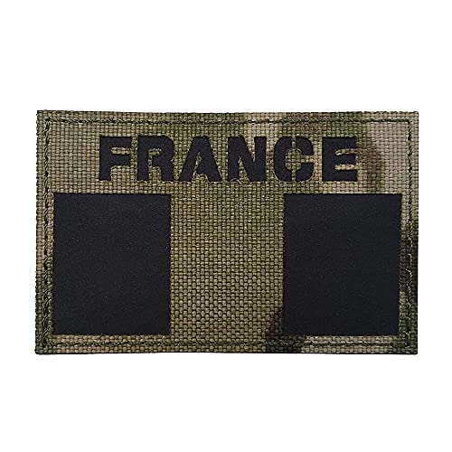 Frankreich Flagge Reflektierend CP Patch DIY Taktische Militär Moral IR Infrarot Weste Patches Badages Emblem Applique Fastener Backing Sew on for Clothing Backpack Armband Hüte Jacken Geschenk von Beifeitu