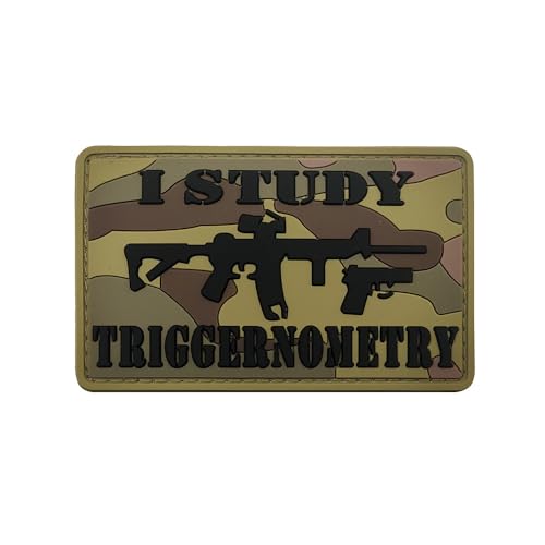 "I Study Triggernometry PVC-Flicken, taktischer Aufnäher, Militär-Emblem, zum Aufnähen, Schlaufe, Haken, Schulter für Jeans, Jacken, Hüte, Westen (CPC) von Beifeitu