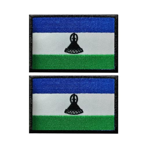 Lesotho Lesotho Patches zum Aufnähen mit Militär-Armee-Stil, für Armkettchen, Schulter-Emblem, 2 Stück von Beifeitu