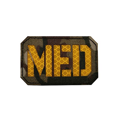 Reflektierender MED Patch IR Infrarot EMT EMS Sanitäter Medizinischer Star des Lebens bestickter Stoff Moral Emblem Patches Schlaufe Haken Applikation Verschluss Rückseite (CP) von Beifeitu