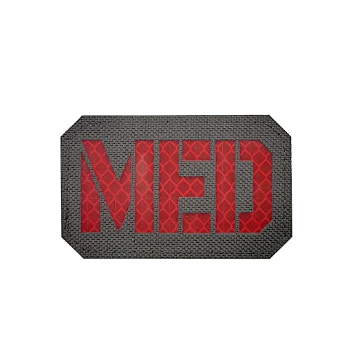 Reflektierender MED Patch IR Infrarot EMT EMS Sanitäter Medizinischer Stern des Lebens bestickter Stoff Moral Emblem Patches Schlaufe Haken Applikation Verschluss Rückseite (Grau) von Beifeitu