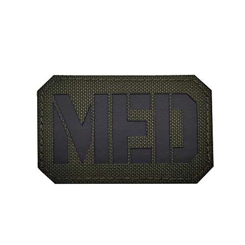 Reflektierender MED Patch IR Infrarot EMT EMS Sanitäter Medizinischer Stern des Lebens bestickter Stoff Moral Emblem Patches Schlaufe Haken Applikation Verschluss Rückseite (Grün) von Beifeitu