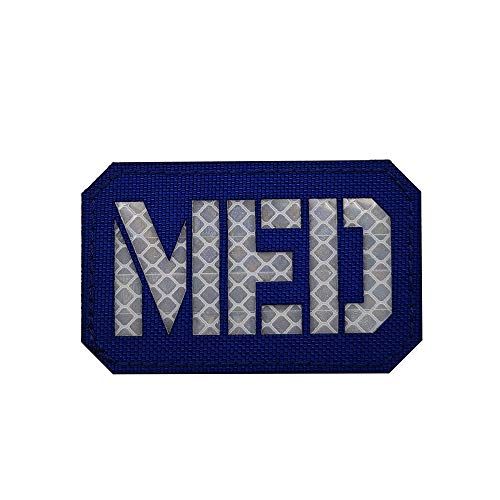 Reflektierender MED Patch IR Infrarot EMT EMS Sanitäter Medizinischer Stern des Lebens bestickter Stoff Moral Emblem Patches Schlaufe Haken Applikation Verschluss Rückseite (blau) von Beifeitu