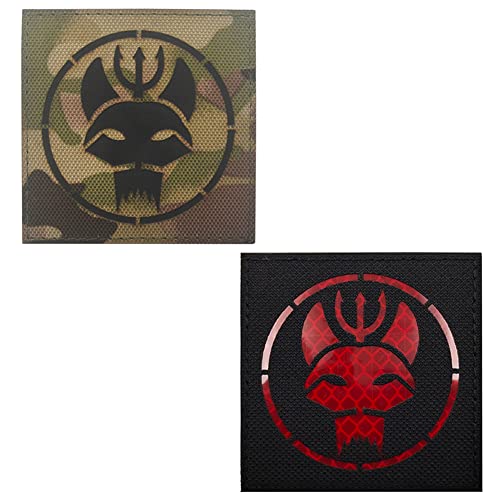 DEVGRU Team Dreizack Katzenkopf Patch Infrarot IR Militär Emblem Nähen Stoff Bestickte Moralabzeichen Schlaufe Haken Patches Taktische Armband Applikationen von Beifeitu