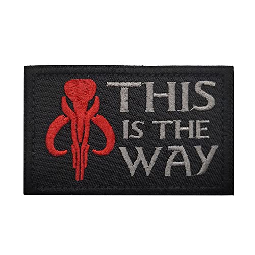 This is The Way Mandalorian Full Helmet Inspired Military Patch Fastener Hook and Loop Backing Appliques Tactical Badges Embroidered Fabric Patches von Beifeitu