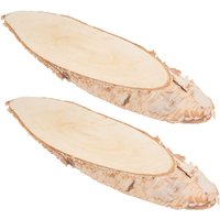 Birkenscheiben "Oval" - 2 Stück von Beige