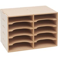 Flexio "Stempelkissen-Box", 10 Fächer - Basic Box von Beige