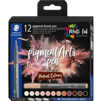 STAEDTLER Pigment brush pen, 12er-Set - Portrait Colours von Staedtler