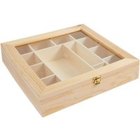 Sortierbox mit 13 Fächer und Sichtfenster von Beige