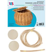 VBS Bastelset Peddigrohr "Korb mit Deckel" von Beige