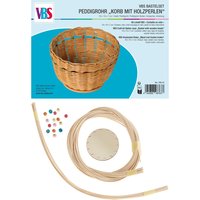 VBS Bastelset Peddigrohr "Korb mit Holzperlen" von Beige