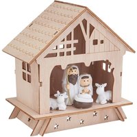 VBS Holz-Steckmotiv "Krippe mit Figuren" von Beige