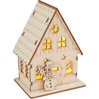 VBS Holzbausatz "Haus mit Schneemann", inkl. LED von Beige