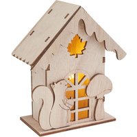 VBS Holzbausatz "Herbsthaus", inkl. LED - Eichhörnchen von Beige