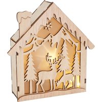 VBS Holzbausatz "Lichterhaus", inkl. Beleuchtung - Rentiere von Beige