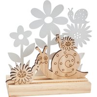 VBS Holzsteckmotiv mit Metallblumen "Schnecken" von VBS