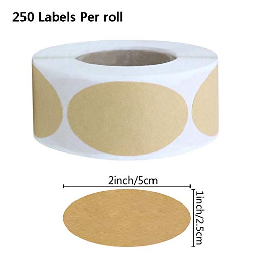 100 Stück/Rolle ovale Kraftpapier-Etiketten, handgefertigte Backaufkleber, selbstklebende Etiketten, Weihnachtsanhänger, Dekoration für Gläser von Beimus