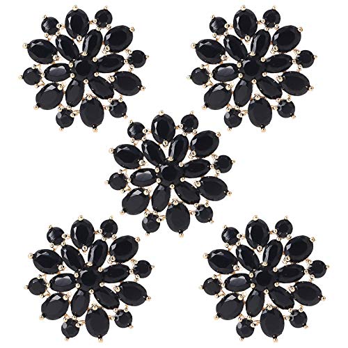 5 Stück 21 mm schwarz für Strass Blume Knöpfe Schmuck Verzierungen Accesso von Beimus