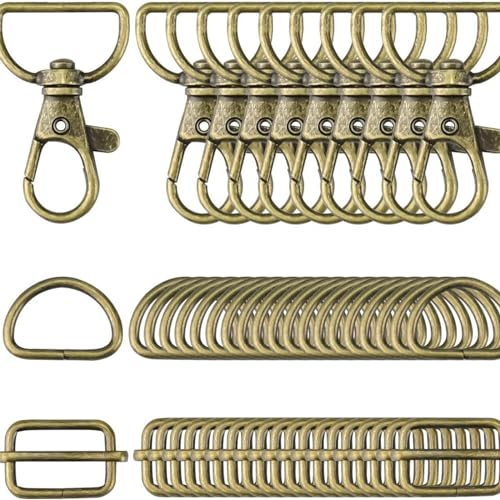 50 Stück Wirbel Haken Drings und Triglide Slide Schnallen Multifunktionale Metallschnallen Wirbel Haken von Beimus