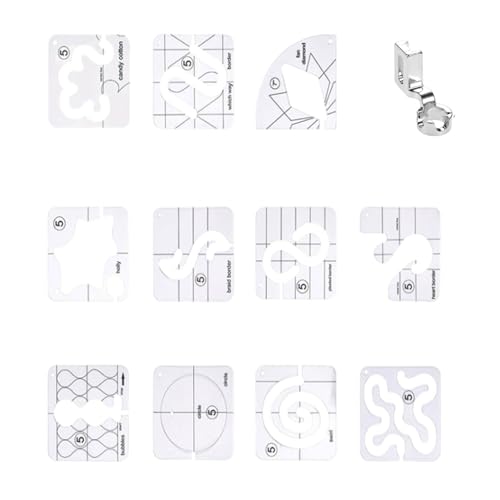 Beimus 13-teiliges Quiltschablonen-Set mit Freibewegung, Acryl-Lineal, Quiltschablone, Nählineal, Quilt-Lineal Beimus 13-teiliges Quiltschablonen-Set mit Freibewegung, Acryl-Lineal, Quiltschablone, Nählineal, Quilt-Lineal von Beimus