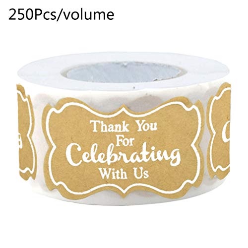 Beimus Aufkleber mit Aufschrift "Thank You For Celebrating With Us", 500 Stück/Rolle, handgefertigte Siegeletiketten für Thanksgiving-Karten von Beimus