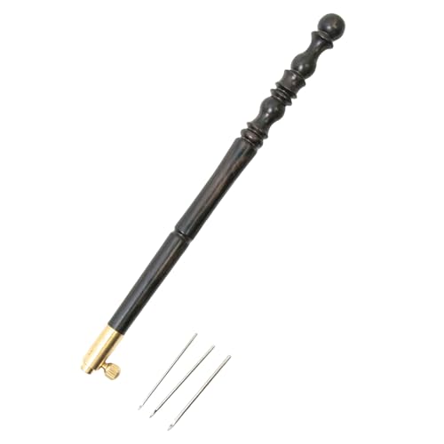 Beimus Französischer Stickhakengriff mit Nadel (0,67 mm, 0,9 mm, 1 mm), austauschbare Stickerei, Häkelnadel von Beimus