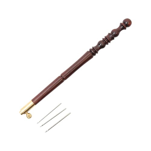 Beimus Französischer Stickhakengriff mit Nadel (0,67 mm, 0,9 mm, 1 mm), austauschbare Stickerei, Häkelnadel von Beimus